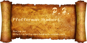 Pfefferman Humbert névjegykártya